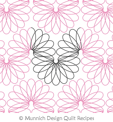 Spring Toy 1 by Munnich Design Quilt Recipes. This image demonstrates how this computerized pattern will stitch out once loaded on your robotic quilting system. A full page pdf is included with the design download.