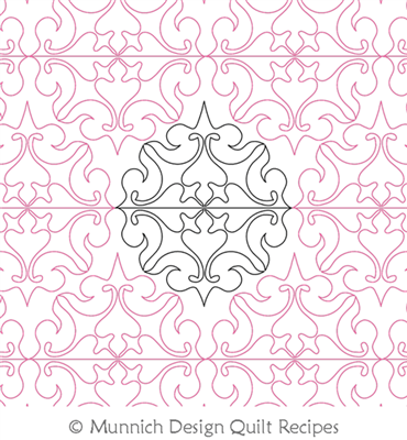 Tiled Background 2 by Munnich Design Quilt Recipes. This image demonstrates how this computerized pattern will stitch out once loaded on your robotic quilting system. A full page pdf is included with the design download.
