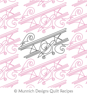 Timely Flight 1 by Munnich Design Quilt Recipes. This image demonstrates how this computerized pattern will stitch out once loaded on your robotic quilting system. A full page pdf is included with the design download.