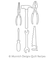 Toolkit Set by Munnich Design Quilt Recipes. This image demonstrates how this computerized pattern will stitch out once loaded on your robotic quilting system. A full page pdf is included with the design download.