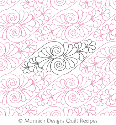 Triple Feather 1 by Munnich Design Quilt Recipes. This image demonstrates how this computerized pattern will stitch out once loaded on your robotic quilting system. A full page pdf is included with the design download.