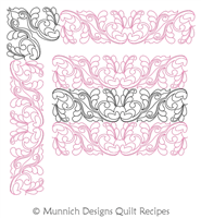 Virtuous 1 Border and Corner by Munnich Design Quilt Recipes. This image demonstrates how this computerized pattern will stitch out once loaded on your robotic quilting system. A full page pdf is included with the design download.