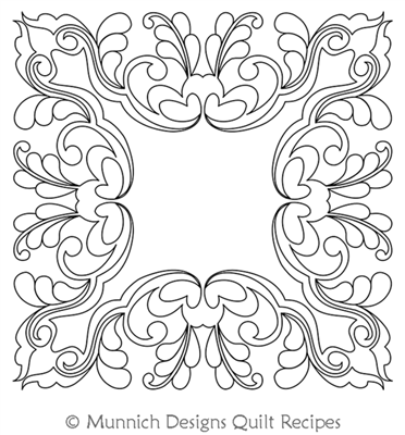 Virtuous Frame 1 by Munnich Design Quilt Recipes. This image demonstrates how this computerized pattern will stitch out once loaded on your robotic quilting system. A full page pdf is included with the design download.