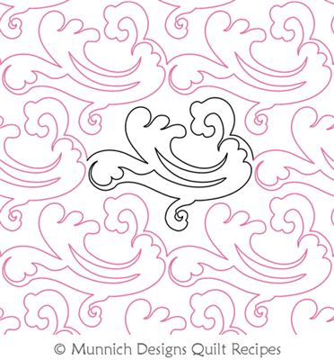 Wild Waves 1 by Munnich Design Quilt Recipes. This image demonstrates how this computerized pattern will stitch out once loaded on your robotic quilting system. A full page pdf is included with the design download.