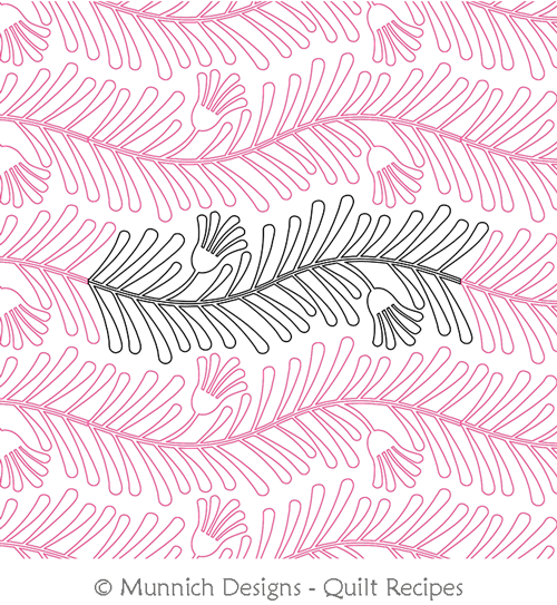 Wildflower 1 by Munnich Design Quilt Recipes. This image demonstrates how this computerized pattern will stitch out once loaded on your robotic quilting system. A full page pdf is included with the design download.