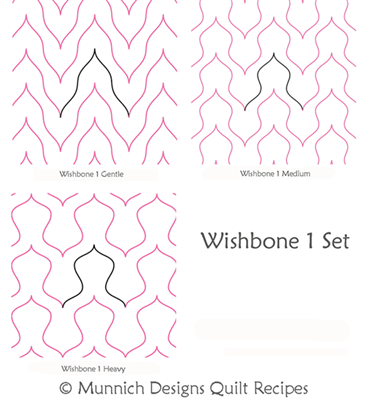 Wishbone 1 Set by Munnich Design Quilt Recipes. This image demonstrates how this computerized pattern will stitch out once loaded on your robotic quilting system. A full page pdf is included with the design download.