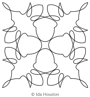 Acorn Ornament Block 2 by Ida Houston. This image demonstrates how this computerized pattern will stitch out once loaded on your robotic quilting system. A full page pdf is included with the design download.