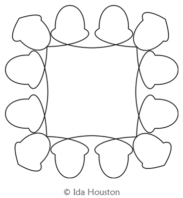 Acorn Ornament Frame by Ida Houston. This image demonstrates how this computerized pattern will stitch out once loaded on your robotic quilting system. A full page pdf is included with the design download.