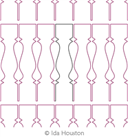 Baluster 2 Border by Ida Houston. This image demonstrates how this computerized pattern will stitch out once loaded on your robotic quilting system. A full page pdf is included with the design download.