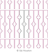 Baluster 3 Border by Ida Houston. This image demonstrates how this computerized pattern will stitch out once loaded on your robotic quilting system. A full page pdf is included with the design download.