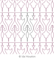 Baluster 4 Border by Ida Houston. This image demonstrates how this computerized pattern will stitch out once loaded on your robotic quilting system. A full page pdf is included with the design download.