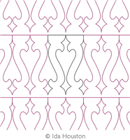 Baluster 5 Border by Ida Houston. This image demonstrates how this computerized pattern will stitch out once loaded on your robotic quilting system. A full page pdf is included with the design download.