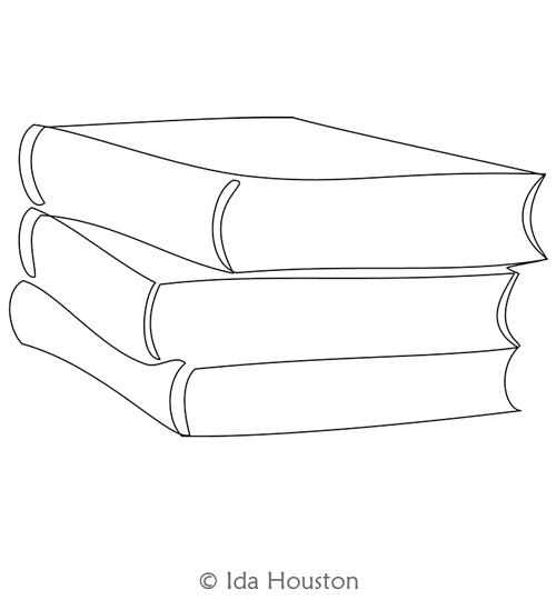 Book Stack 1 Motif by Ida Houston. This image demonstrates how this computerized pattern will stitch out once loaded on your robotic quilting system. A full page pdf is included with the design download.