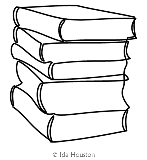 Book Stack 2 Motif by Ida Houston. This image demonstrates how this computerized pattern will stitch out once loaded on your robotic quilting system. A full page pdf is included with the design download.
