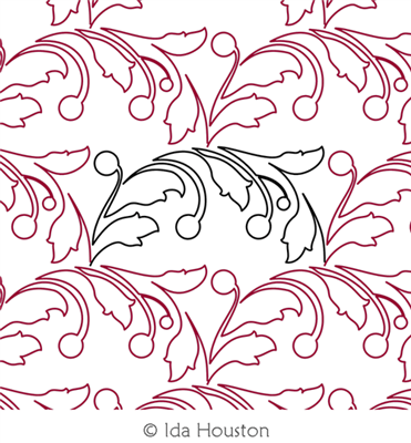 Cherry Vine Bump by Ida Houston. This image demonstrates how this computerized pattern will stitch out once loaded on your robotic quilting system. A full page pdf is included with the design download.