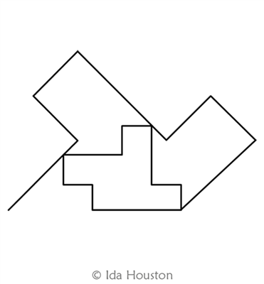 Deception Continuous Triangle by Ida Houston. This image demonstrates how this computerized pattern will stitch out once loaded on your robotic quilting system. A full page pdf is included with the design download.