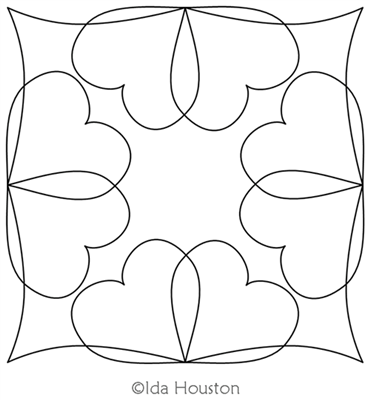 Double Heart Block by Ida Houston. This image demonstrates how this computerized pattern will stitch out once loaded on your robotic quilting system. A full page pdf is included with the design download.