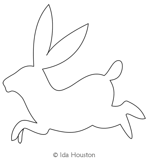 Folk Art Rabbit Motif by Ida Houston. This image demonstrates how this computerized pattern will stitch out once loaded on your robotic quilting system. A full page pdf is included with the design download.