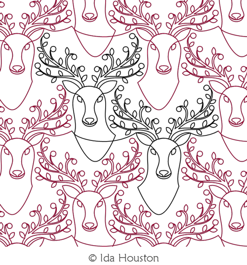 Forest Portrait by Ida Houston. This image demonstrates how this computerized pattern will stitch out once loaded on your robotic quilting system. A full page pdf is included with the design download.
