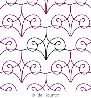 Garnish Finial by Ida Houston. This image demonstrates how this computerized pattern will stitch out once loaded on your robotic quilting system. A full page pdf is included with the design download.