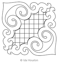 Gingerbread 2 Square by Ida Houston. This image demonstrates how this computerized pattern will stitch out once loaded on your robotic quilting system. A full page pdf is included with the design download.