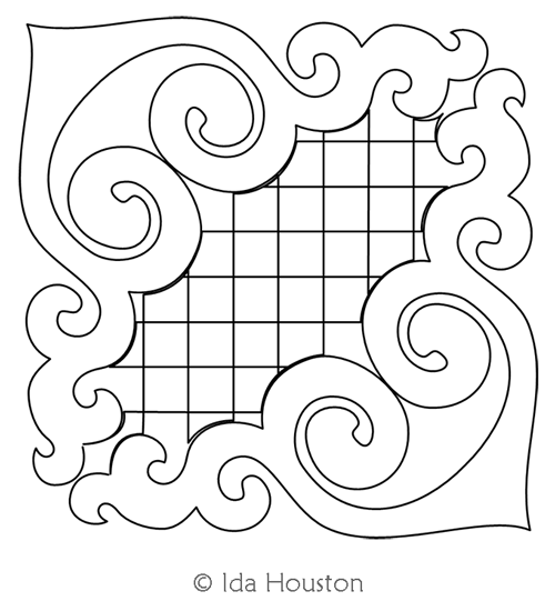 Gingerbread 2 Square by Ida Houston. This image demonstrates how this computerized pattern will stitch out once loaded on your robotic quilting system. A full page pdf is included with the design download.