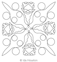Gnarly Gnome  Block  by Ida Houston. This image demonstrates how this computerized pattern will stitch out once loaded on your robotic quilting system. A full page pdf is included with the design download.