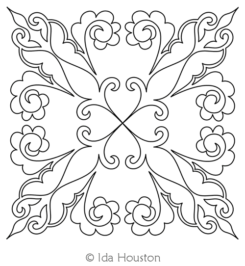 Jack Block 5 by Ida Houston. This image demonstrates how this computerized pattern will stitch out once loaded on your robotic quilting system. A full page pdf is included with the design download.