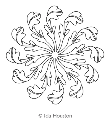 Mint Julep Leaf Array by Ida Houston. This image demonstrates how this computerized pattern will stitch out once loaded on your robotic quilting system. A full page pdf is included with the design download.
