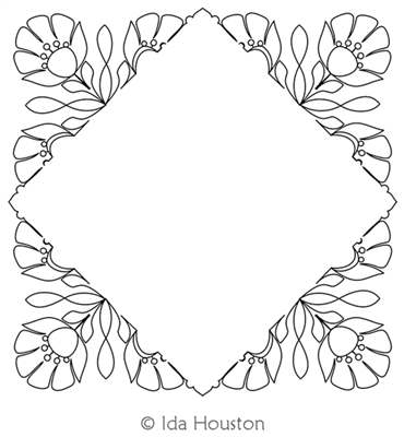 Nostalgia Frame by Ida Houston. This image demonstrates how this computerized pattern will stitch out once loaded on your robotic quilting system. A full page pdf is included with the design download.