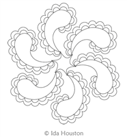 Paisley Play Array by Ida Houston. This image demonstrates how this computerized pattern will stitch out once loaded on your robotic quilting system. A full page pdf is included with the design download.