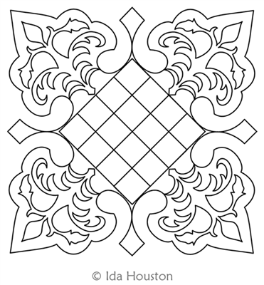 Triomphe Block by Ida Houston. This image demonstrates how this computerized pattern will stitch out once loaded on your robotic quilting system. A full page pdf is included with the design download.