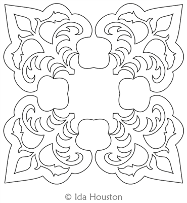 Triomphe Block 3 by Ida Houston. This image demonstrates how this computerized pattern will stitch out once loaded on your robotic quilting system. A full page pdf is included with the design download.