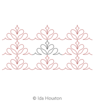 Victorian Damask Continuous Triangle by Ida Houston. This image demonstrates how this computerized pattern will stitch out once loaded on your robotic quilting system. A full page pdf is included with the design download.