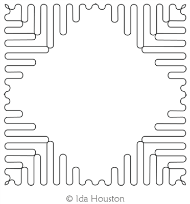 Zig Zag Frame by Ida Houston. This image demonstrates how this computerized pattern will stitch out once loaded on your robotic quilting system. A full page pdf is included with the design download.