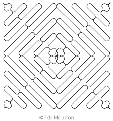 Zig Zag Square Block 3 by Ida Houston. This image demonstrates how this computerized pattern will stitch out once loaded on your robotic quilting system. A full page pdf is included with the design download.