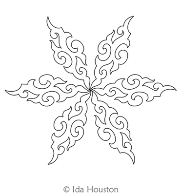 Asian Sculpture Array by Ida Houston. This image demonstrates how this computerized pattern will stitch out once loaded on your robotic quilting system. A full page pdf is included with the design download.