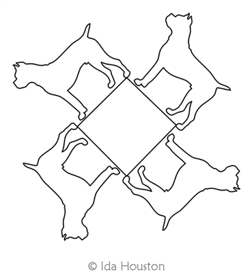 Boxer Block 1 by Ida Houston. This image demonstrates how this computerized pattern will stitch out once loaded on your robotic quilting system. A full page pdf is included with the design download.