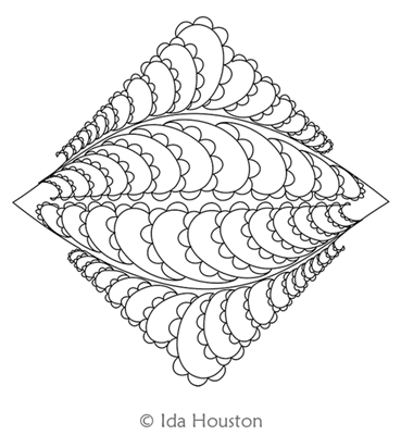 Bumpy Feathers Block 2 by Ida Houston. This image demonstrates how this computerized pattern will stitch out once loaded on your robotic quilting system. A full page pdf is included with the design download.