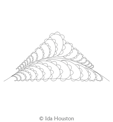 Bumpy Feathers Continuous Triangle by Ida Houston. This image demonstrates how this computerized pattern will stitch out once loaded on your robotic quilting system. A full page pdf is included with the design download.