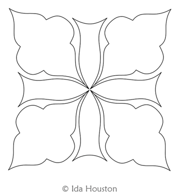 Cathedral Window Block 1 by Ida Houston. This image demonstrates how this computerized pattern will stitch out once loaded on your robotic quilting system. A full page pdf is included with the design download.