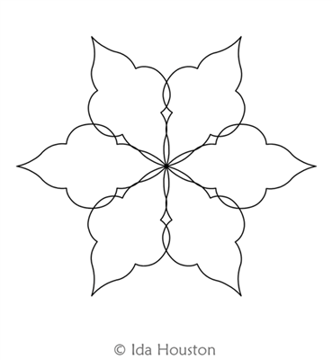 Cathedral Window Hexagon 2 by Ida Houston. This image demonstrates how this computerized pattern will stitch out once loaded on your robotic quilting system. A full page pdf is included with the design download.