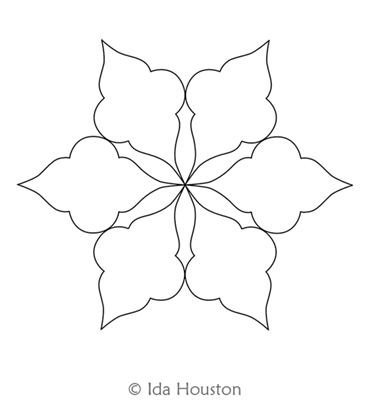 Cathedral Window Hexagon 3 by Ida Houston. This image demonstrates how this computerized pattern will stitch out once loaded on your robotic quilting system. A full page pdf is included with the design download.