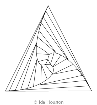 Crazy Triangle Motif by Ida Houston. This image demonstrates how this computerized pattern will stitch out once loaded on your robotic quilting system. A full page pdf is included with the design download.