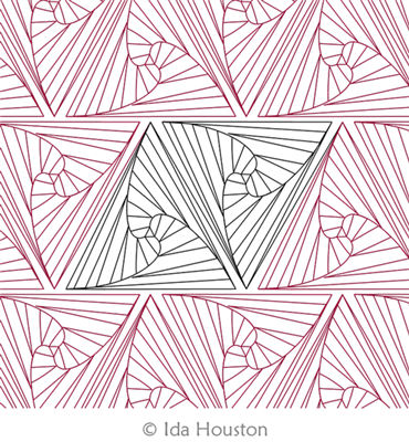 Crazy Triangle Panto by Ida Houston. This image demonstrates how this computerized pattern will stitch out once loaded on your robotic quilting system. A full page pdf is included with the design download.