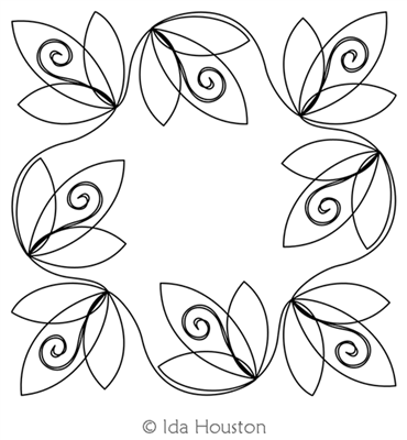 Crescendo Frame by Ida Houston. This image demonstrates how this computerized pattern will stitch out once loaded on your robotic quilting system. A full page pdf is included with the design download.