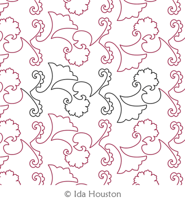 Dizzy Izzy Panto by Ida Houston. This image demonstrates how this computerized pattern will stitch out once loaded on your robotic quilting system. A full page pdf is included with the design download.