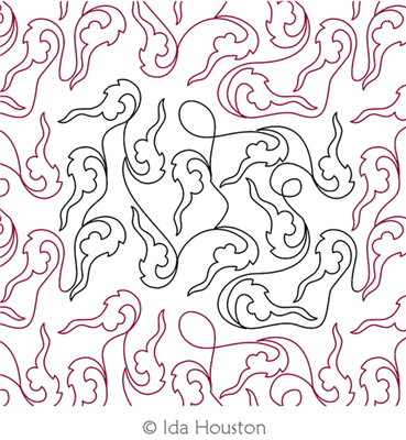 Dragon Breath Pantograph by Ida Houston. This image demonstrates how this computerized pattern will stitch out once loaded on your robotic quilting system. A full page pdf is included with the design download.