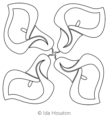 Duchess Lily Square by Ida Houston. This image demonstrates how this computerized pattern will stitch out once loaded on your robotic quilting system. A full page pdf is included with the design download.