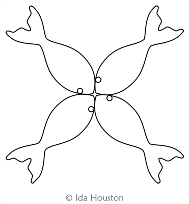 Fish in the Sea Block 2 by Ida Houston. This image demonstrates how this computerized pattern will stitch out once loaded on your robotic quilting system. A full page pdf is included with the design download.